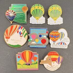Vintage Lot of 8 Adirondack Arizona‎ Irish Rover Hot Air Balloon Festival Pins